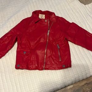 Kids Red Leather Jacket